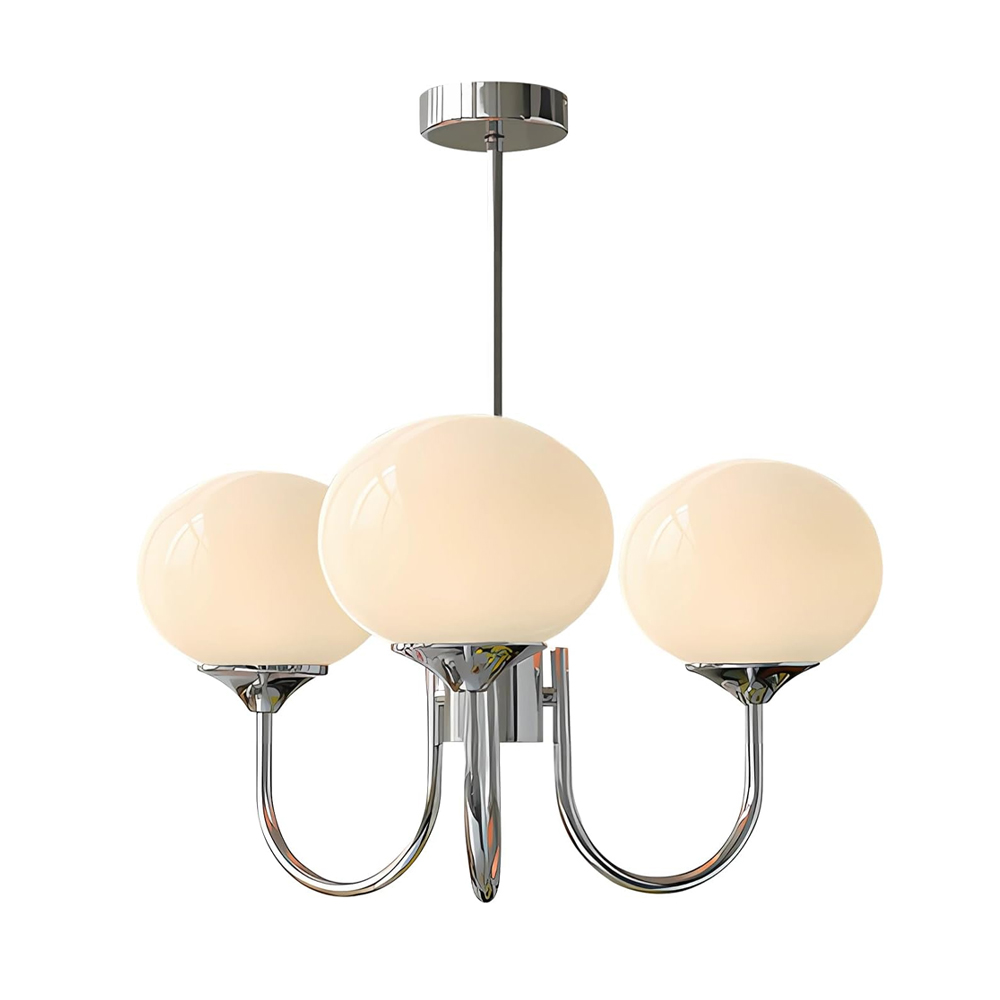 Modern 5-Light Globe Chandelier Light Fixture with Pink Smooth Glass Shade French Home Decor Glass Hanging Lamp-Handwovenlamp