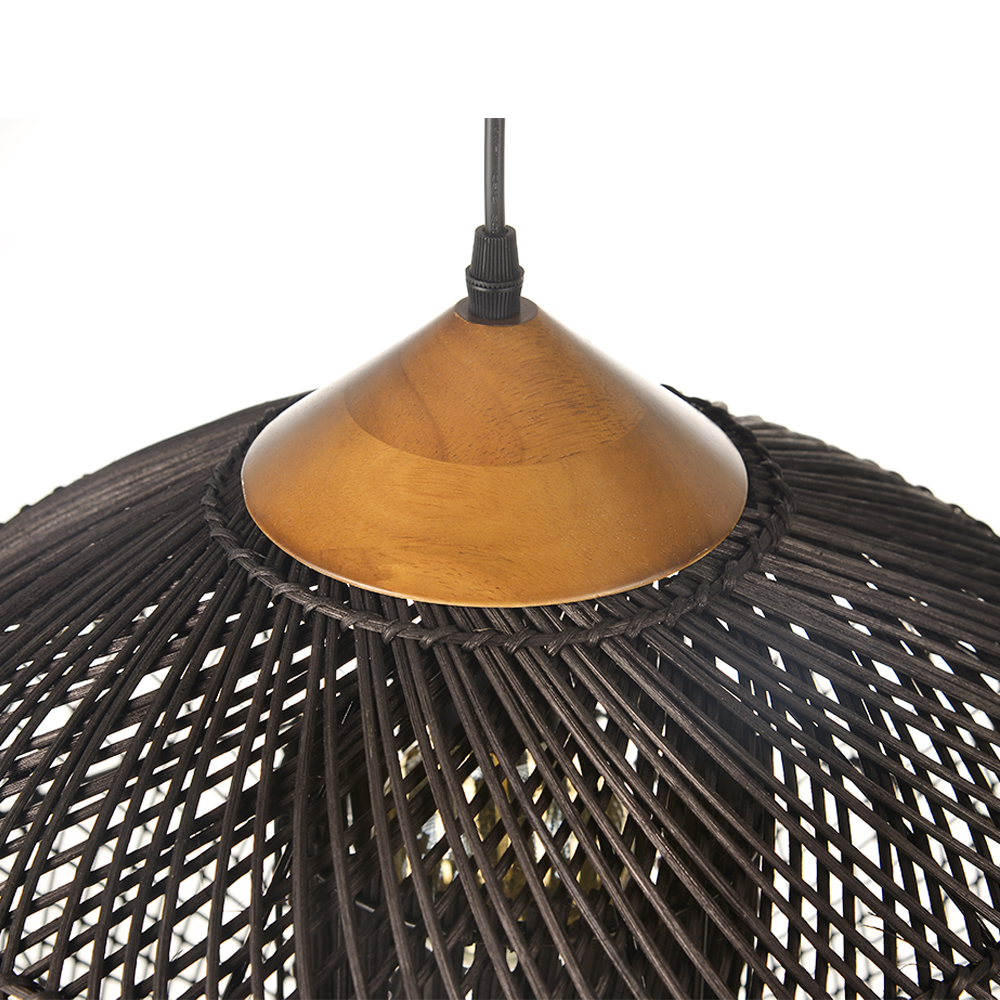 Wabi Sabi Style Retro Dining Room Chandelier Rattan Zen Pendant Light-Handwovenlamp
