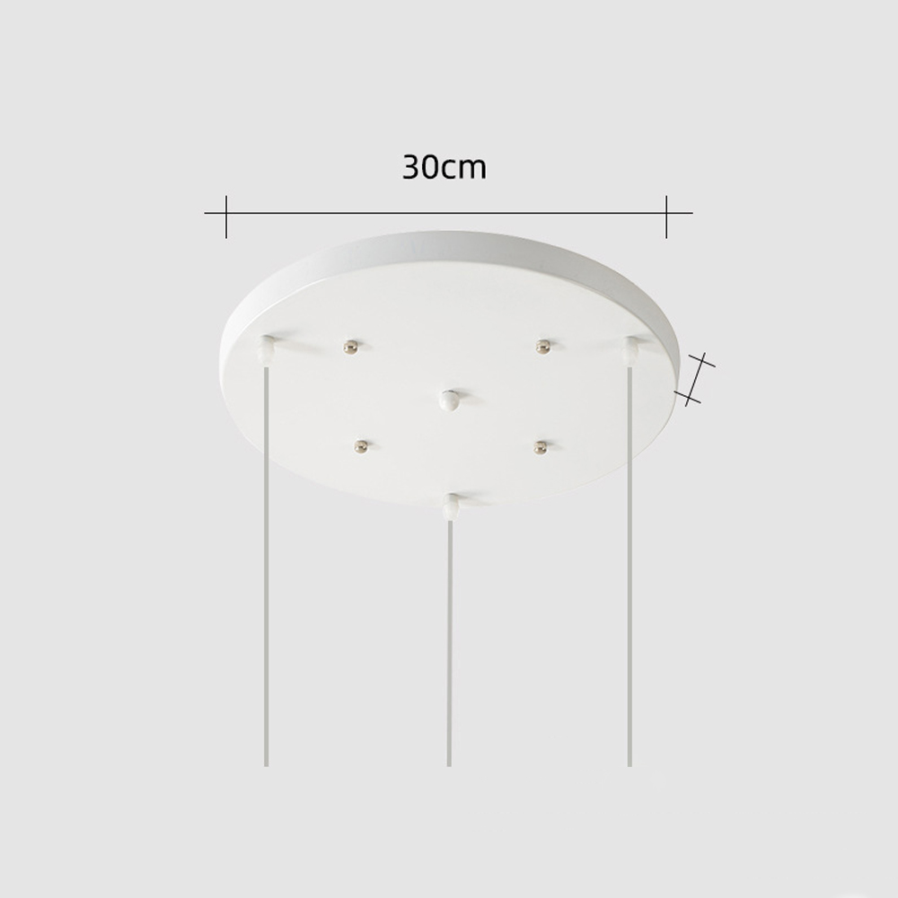 Hardwired Two-headed Three-headed Black Ceiling Plate White Lamp Base-Handwovenlamp