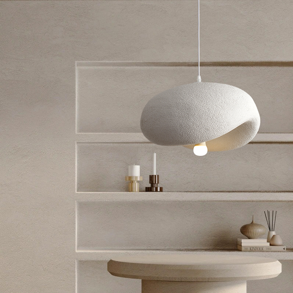 Cream Wabi-sabi Style Chandelier Living Room Restaurant Pendant Light Creative Lighting-Handwovenlamp