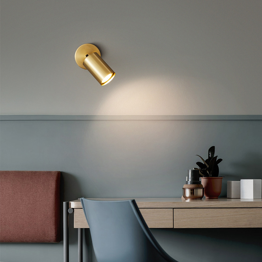 Modern Luxury Bedroom Bedside Copper Wall Lamp Corridor Simple Spotlight-Handwovenlamp