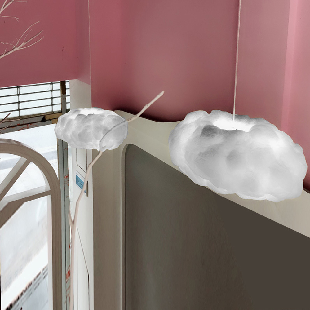 Nursery Creative Cloud Pendant Light Restaurant Dream Cloud Lamp Children's Room Hanging Lighting Fixture-Handwovenlamp