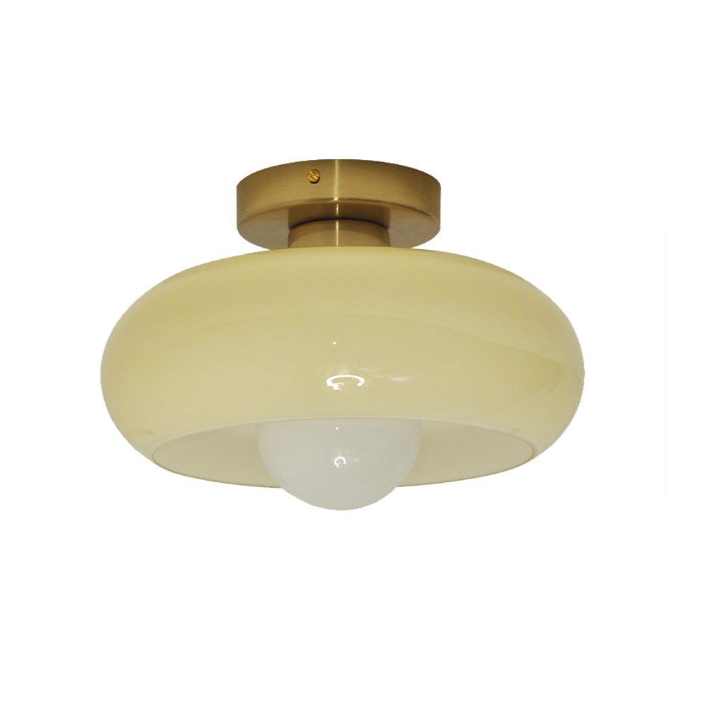 Mid Century Modern Flush Mount Ceiling Lamp Living Room Yellow Chandelier-Handwovenlamp