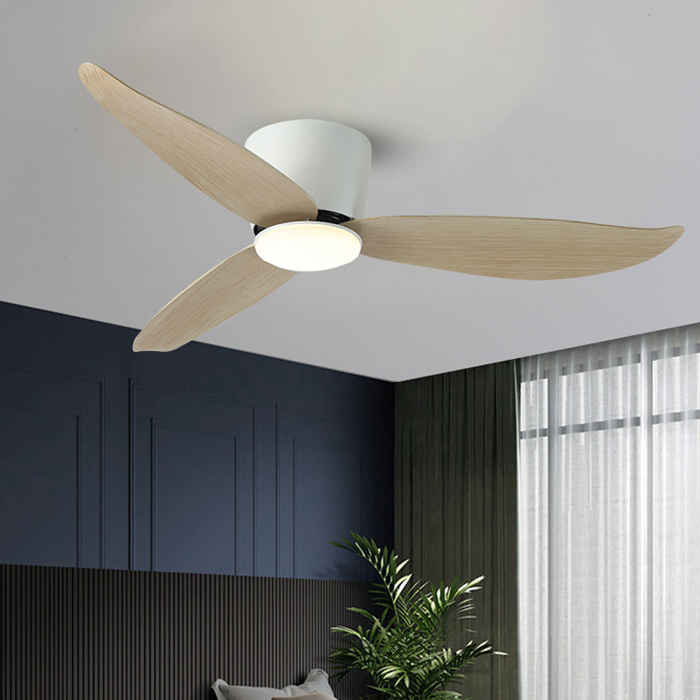 Nordic Living Room Smart Remote Control Ceiling Fan Lamp LED light Fan-Handwovenlamp