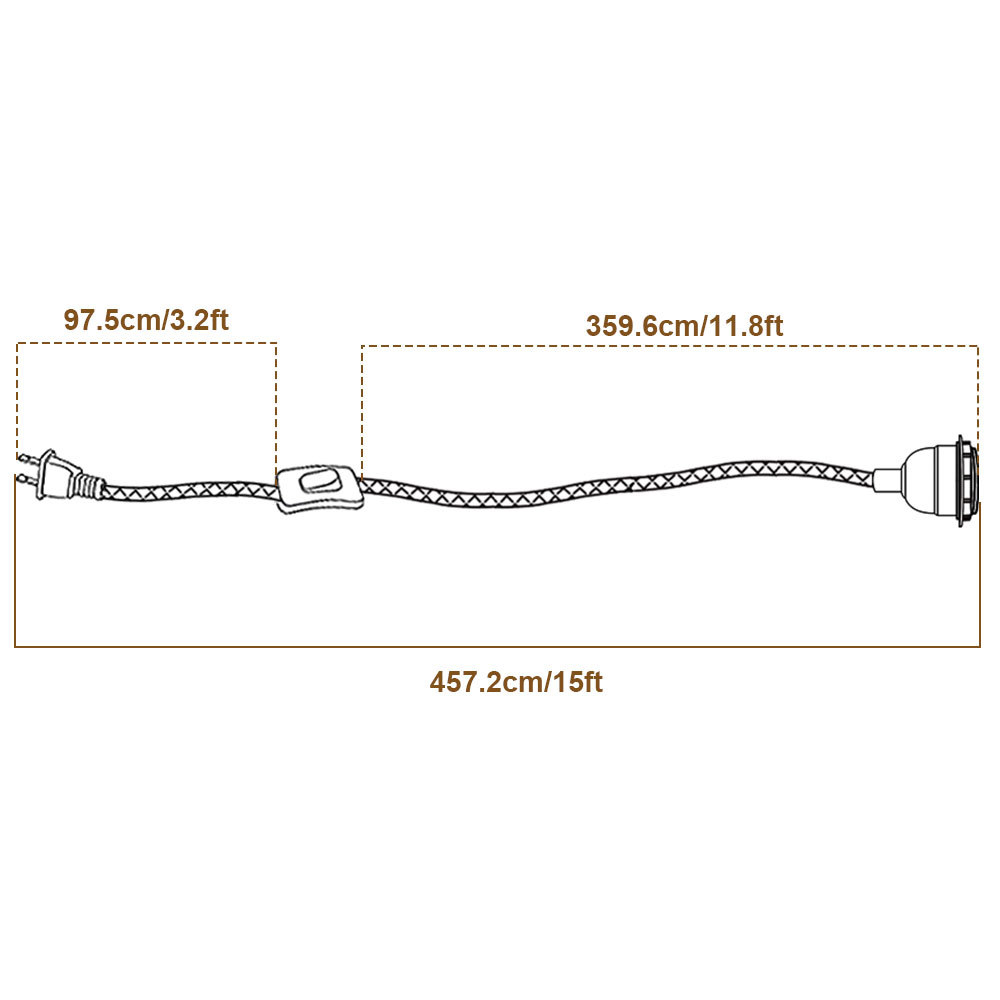 UL Listed Retro Industrial Black Cord Rope DIY Pendant Light Kit with Switch Plug-Handwovenlamp