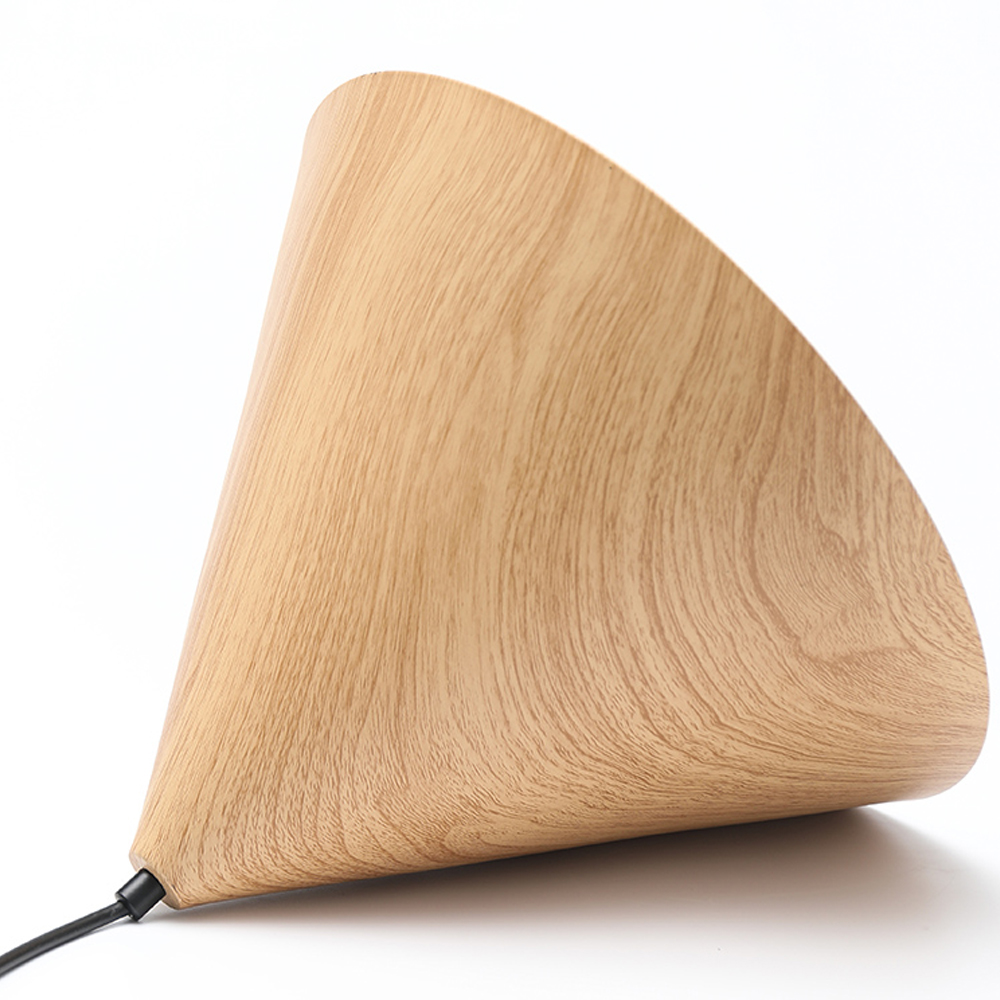 Dining Room Inverted Triangular Funnel Wooden Pendant Light-Handwovenlamp