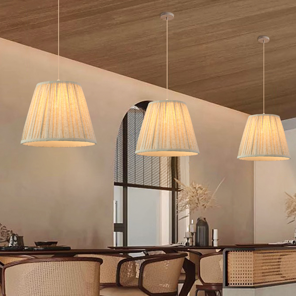 Minimalist Fabric Pendant Light Vintage Home Lighting Dining Room Luminaire-Handwovenlamp