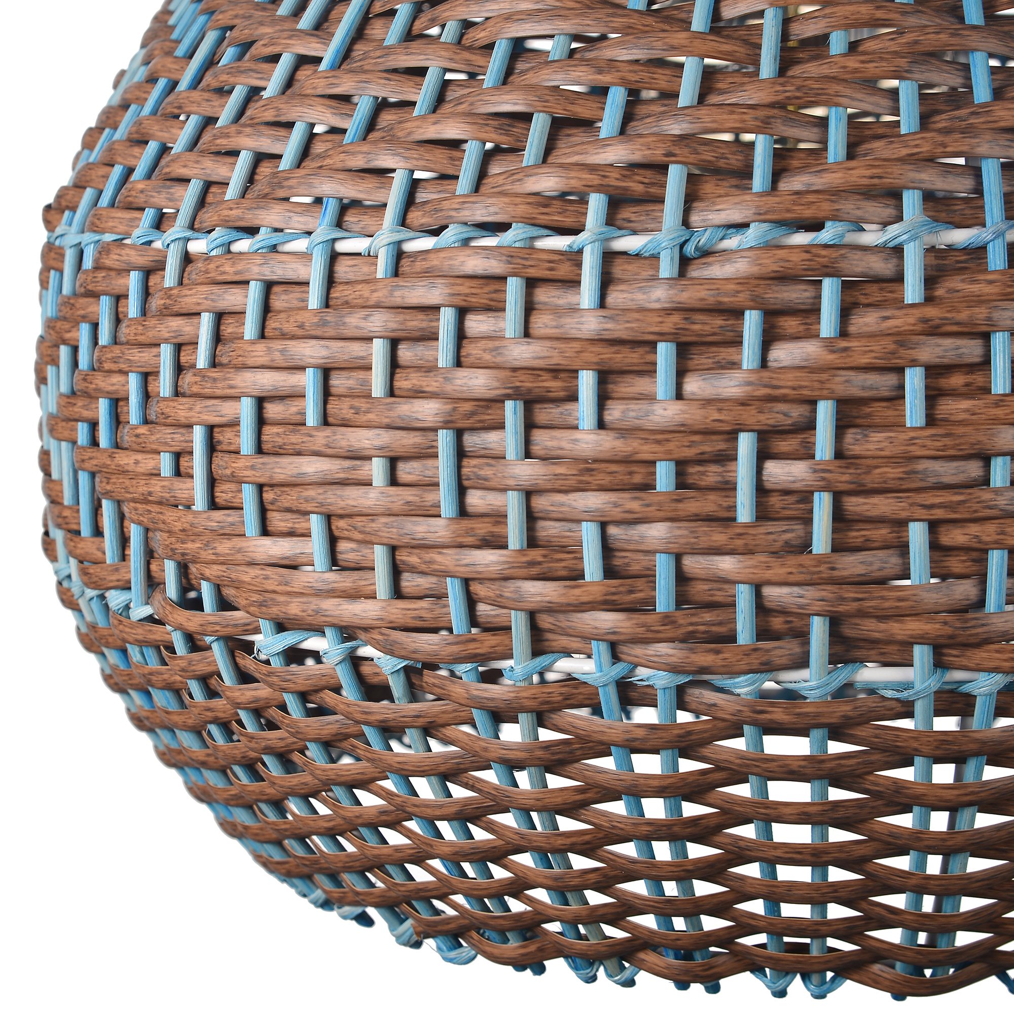 Kitchen Blue-brown Rattan Pendant Lights Fixture Ceiling Hanging Lamp Shade-Handwovenlamp