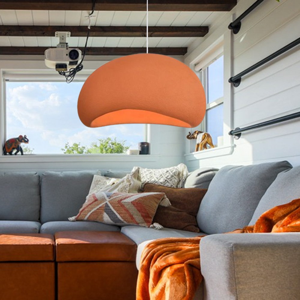 Macaron Chandelier Living Room Wabi Sabi Style Oval Pendant Lamps-Handwovenlamp