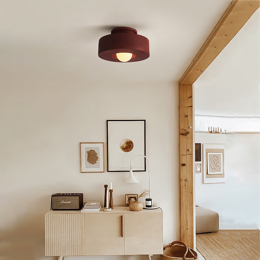 Nordic Minimalist Corridor Ceiling Lamp Cloakroom Lamp Wabi-sabi Style Balcony Lighting-Handwovenlamp