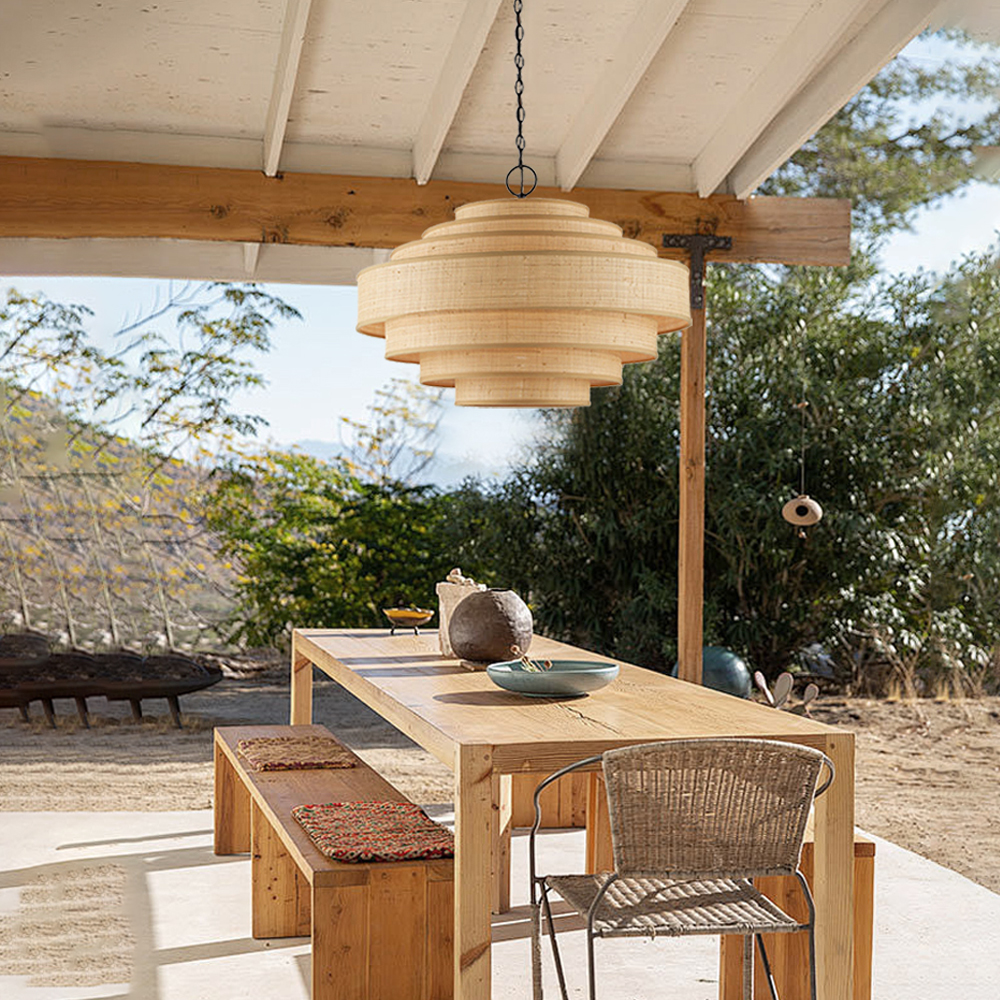 Wabi-sabi Retro Designer Pendant Lamp B&B Lobby Reception living Room Fabric Chandelier-Handwovenlamp