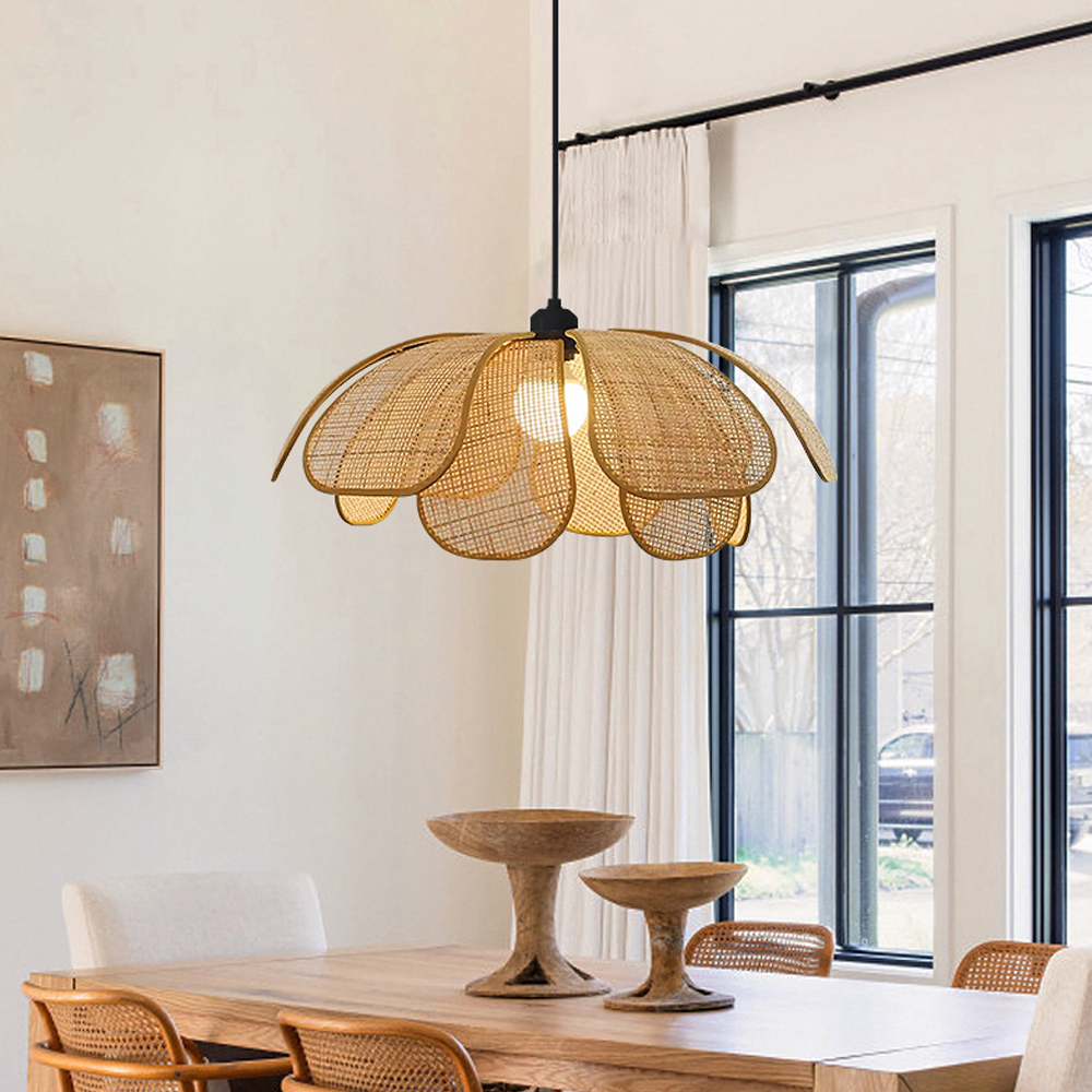 Japanese Petal Chandelier Wabi-sabi Style Dining Room Balcony Decorative Lamps-Handwovenlamp