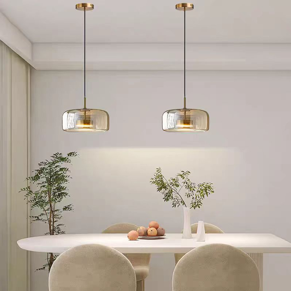 Nordic Modern Glass Pendant Light Multi-head Restaurant Lamps-Handwovenlamp