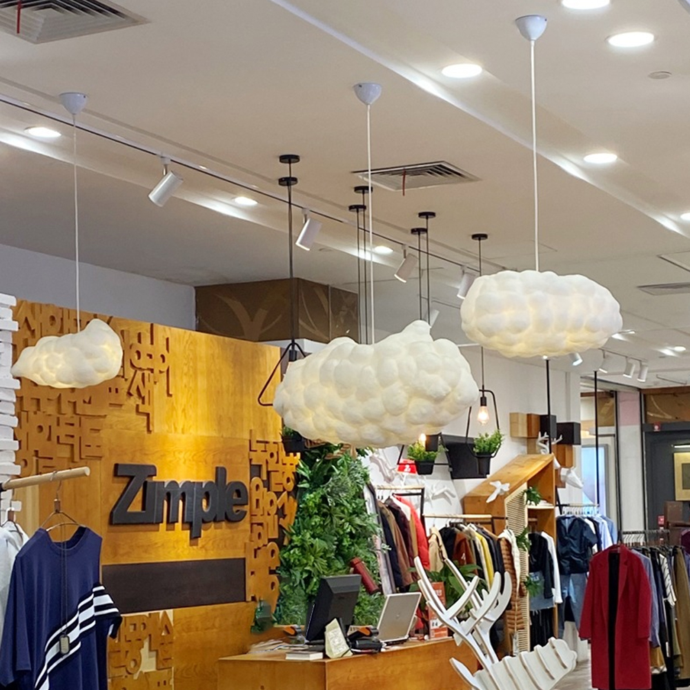 Nursery Creative Cloud Pendant Light Restaurant Dream Cloud Lamp Children's Room Hanging Lighting Fixture-Handwovenlamp