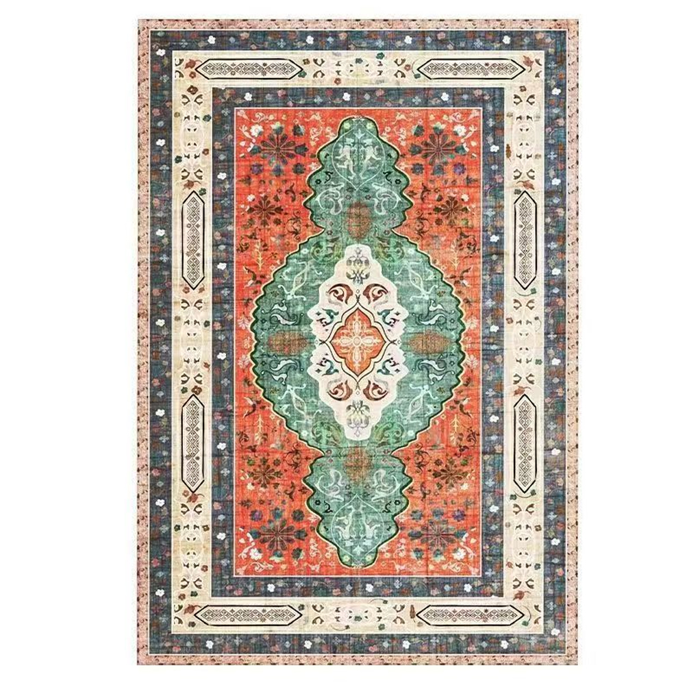 Thickened Imitation Cashmere Carpet Nordic Moroccan Living Room Blanket Ethnic Style American Retro Floor Mat-Handwovenlamp