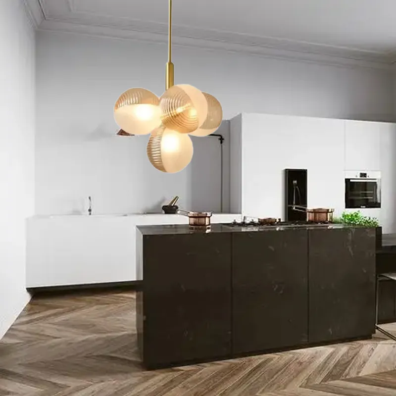 Simple Nordic Glass Bubble Chandelier-Handwovenlamp