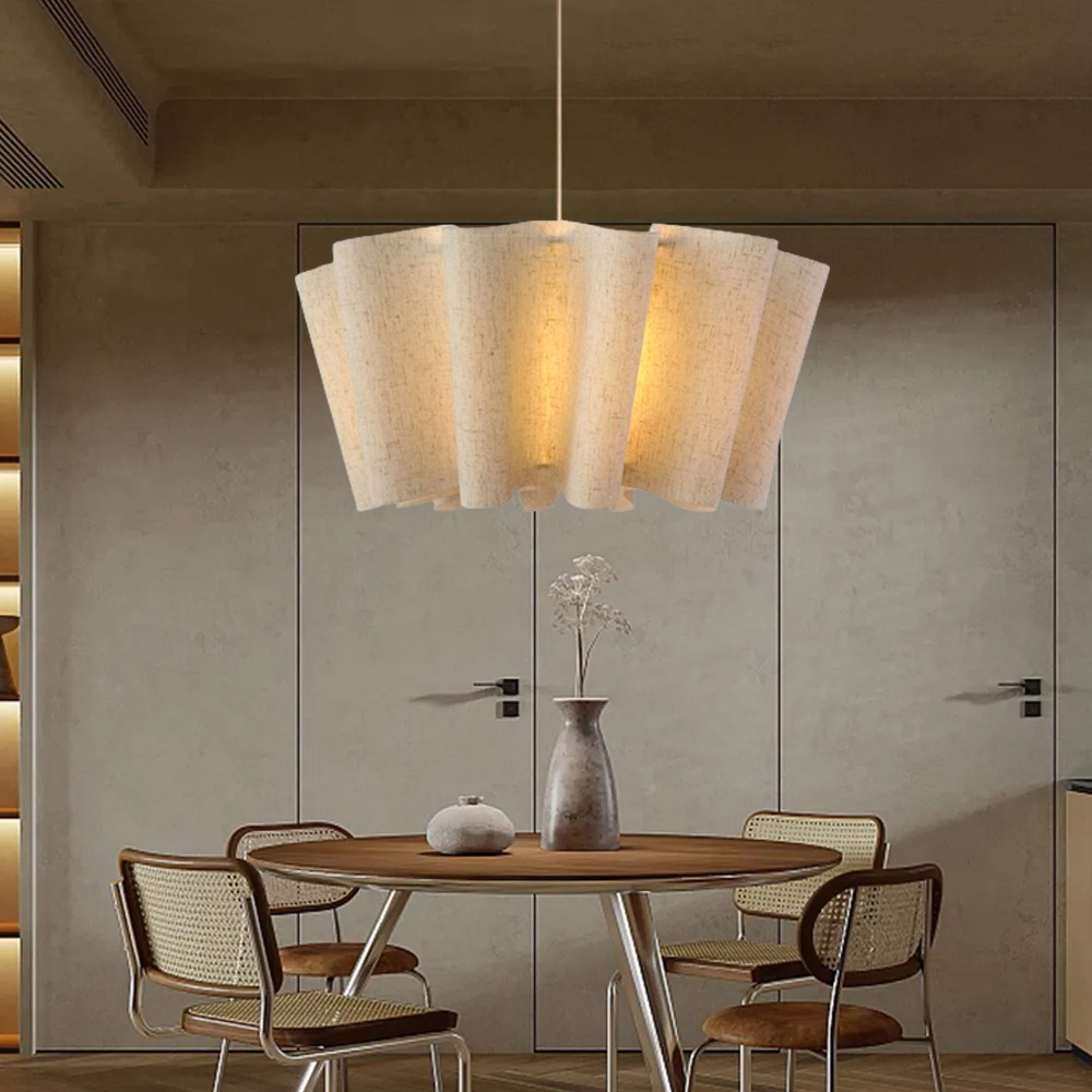 Japanese Retro Artistic Fabric Chandelier Wabi-sabi Home decor Pendant Light-Handwovenlamp