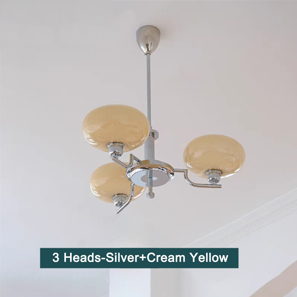 Bauhaus Living Room Milk White Glass Chandelier-Handwovenlamp