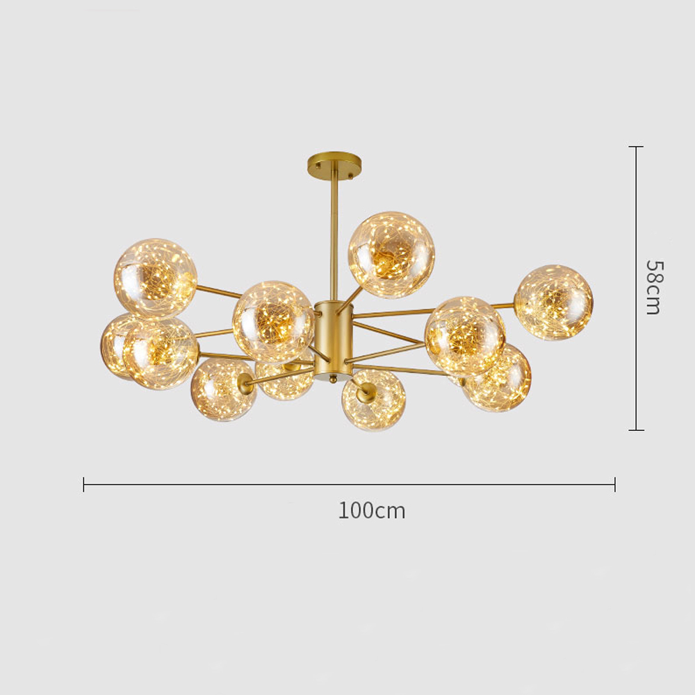 Modern Ceiling Chandelier Glass Ball Pendant Lamp For Living Room-Handwovenlamp
