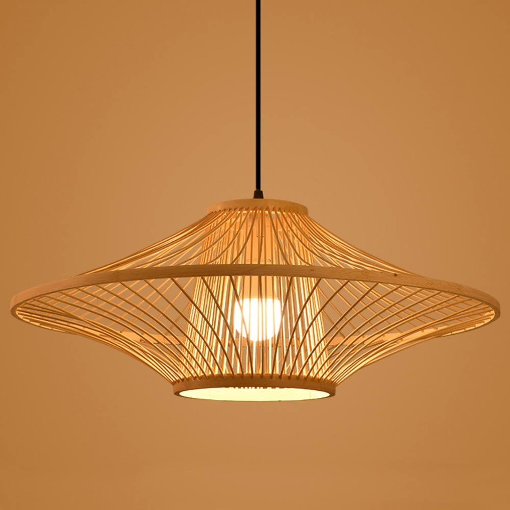 Homestay Bamboo Pendant Light Japanese-style Living Room Hanging Lampshade-Handwovenlamp