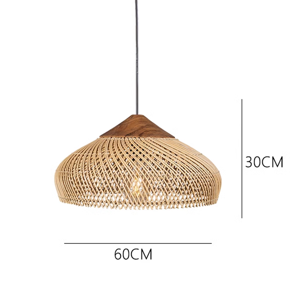 Rattan Pendant Light Wabi Sabi Style Retro Dining Room Chandelier-Handwovenlamp