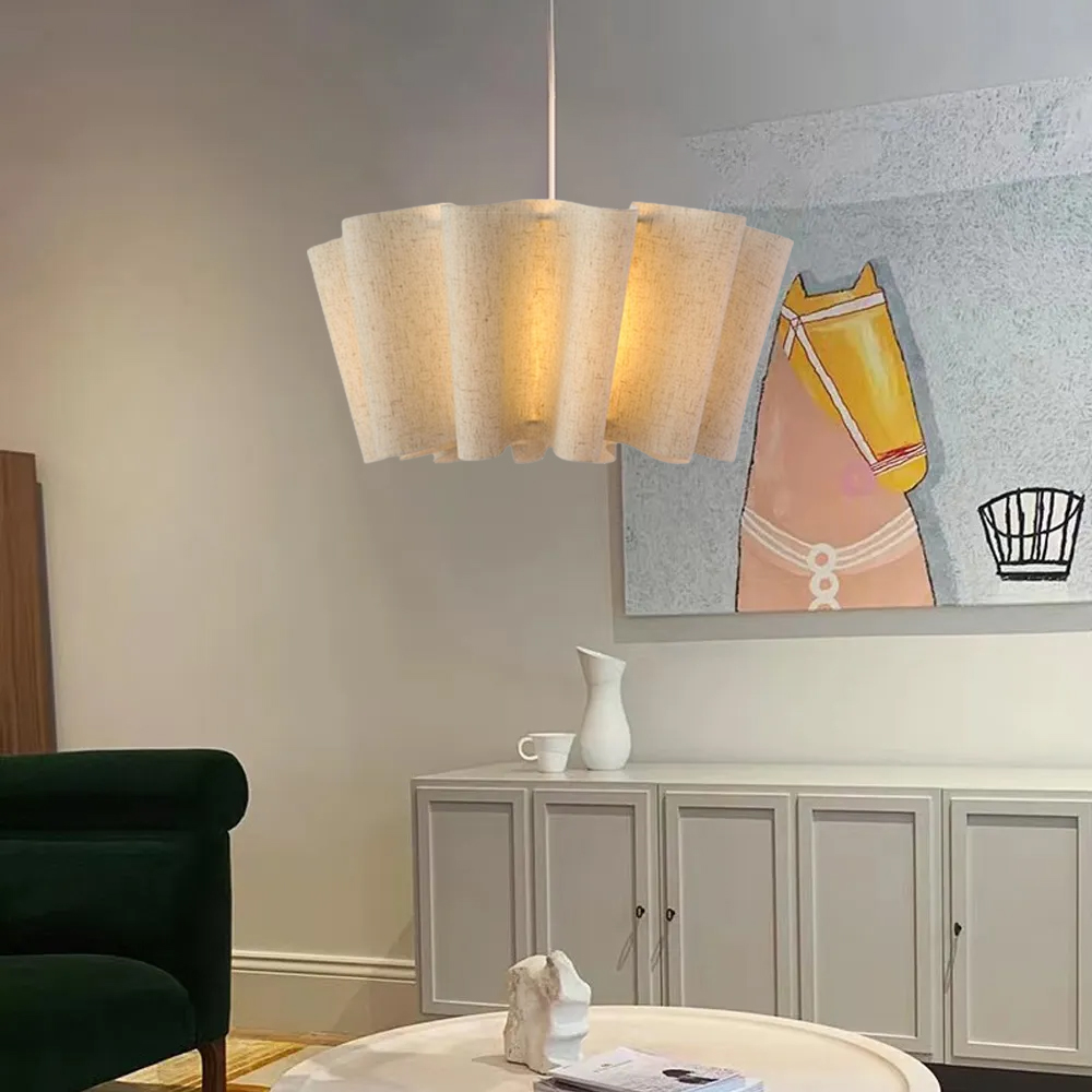 Japanese Retro Artistic Fabric Chandelier Wabi-sabi Home decor Pendant Light-Handwovenlamp