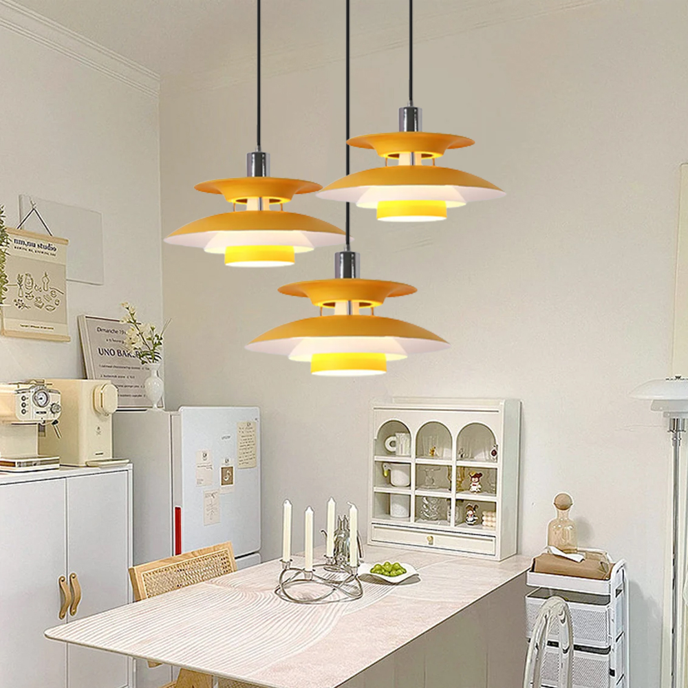 Danish Modern Chandelier Unique Metal Pendant Light-Handwovenlamp