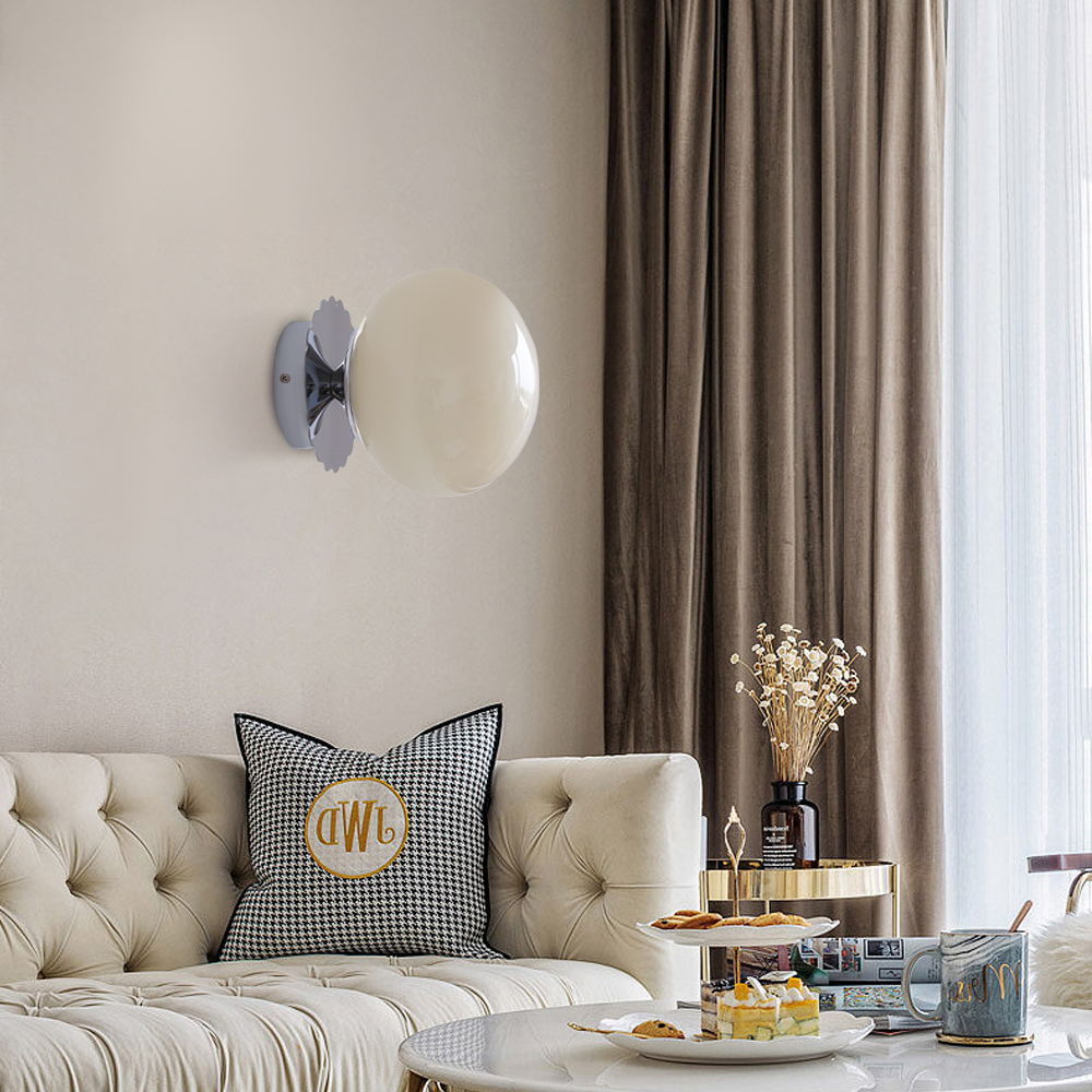 Nordic Modern Corridor Decorative Wall Lamp Minimalist Bedside Small Ball Wall Sconce-Handwovenlamp