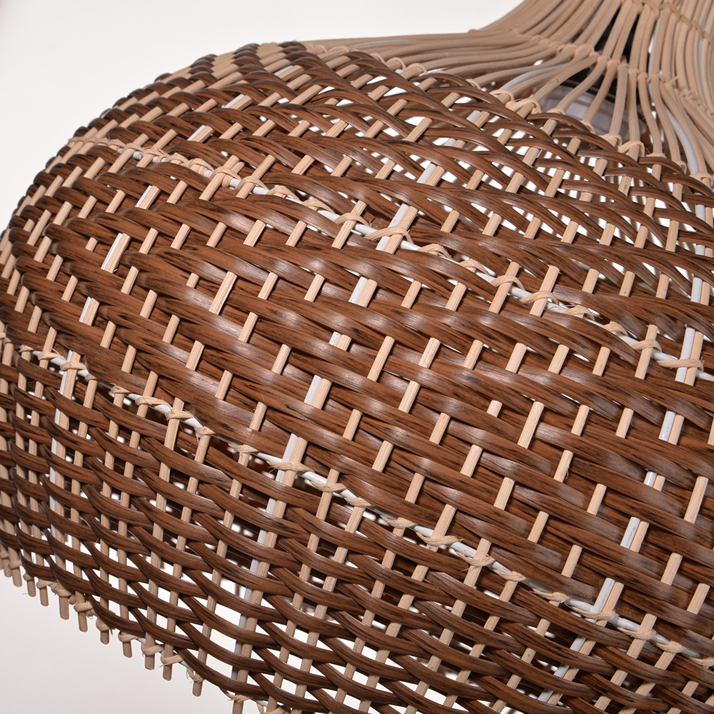 Beautiful Rattan Pendant Light over the Kitchen Counter
