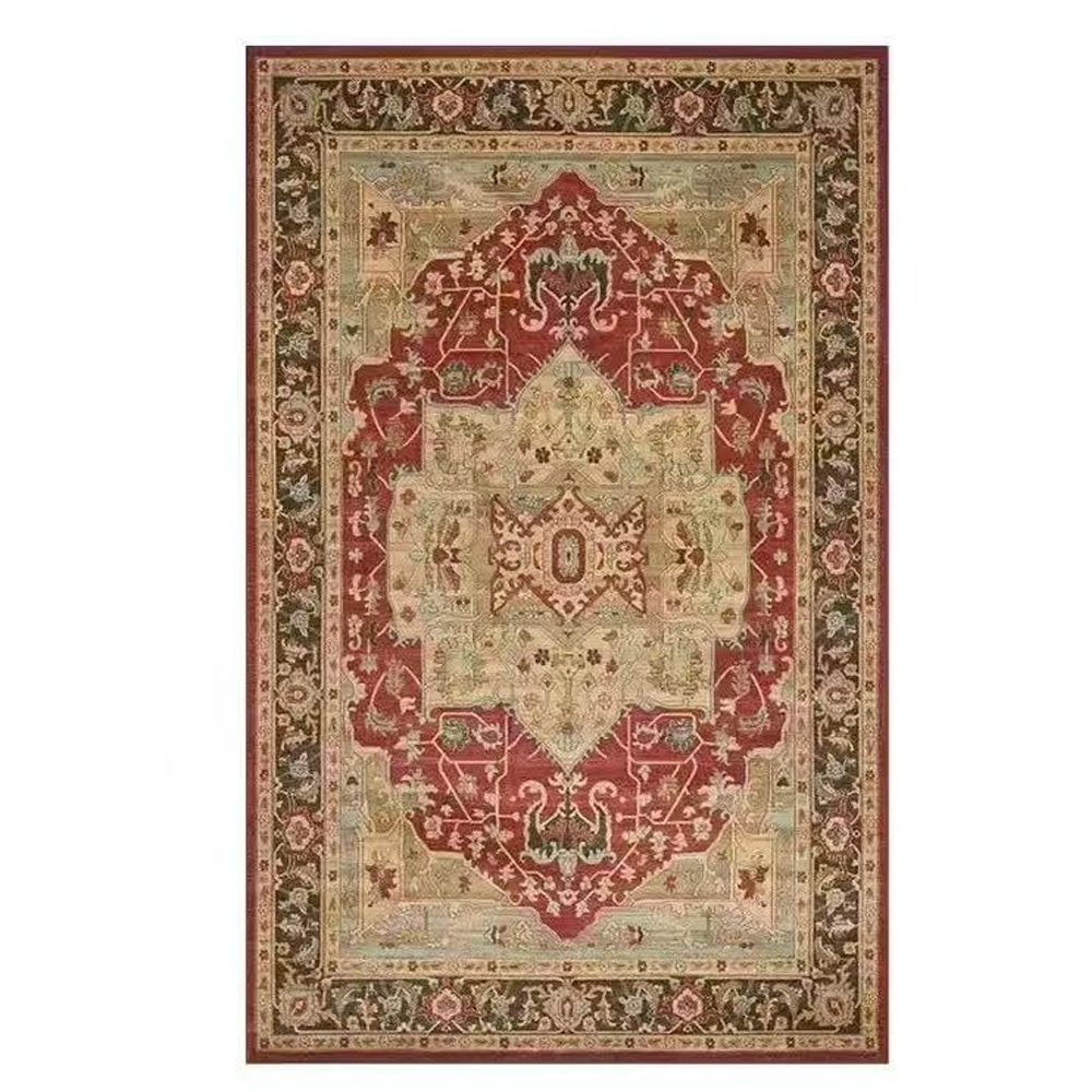 Thickened Imitation Cashmere Carpet Nordic Moroccan Living Room Blanket Ethnic Style American Retro Floor Mat-Handwovenlamp