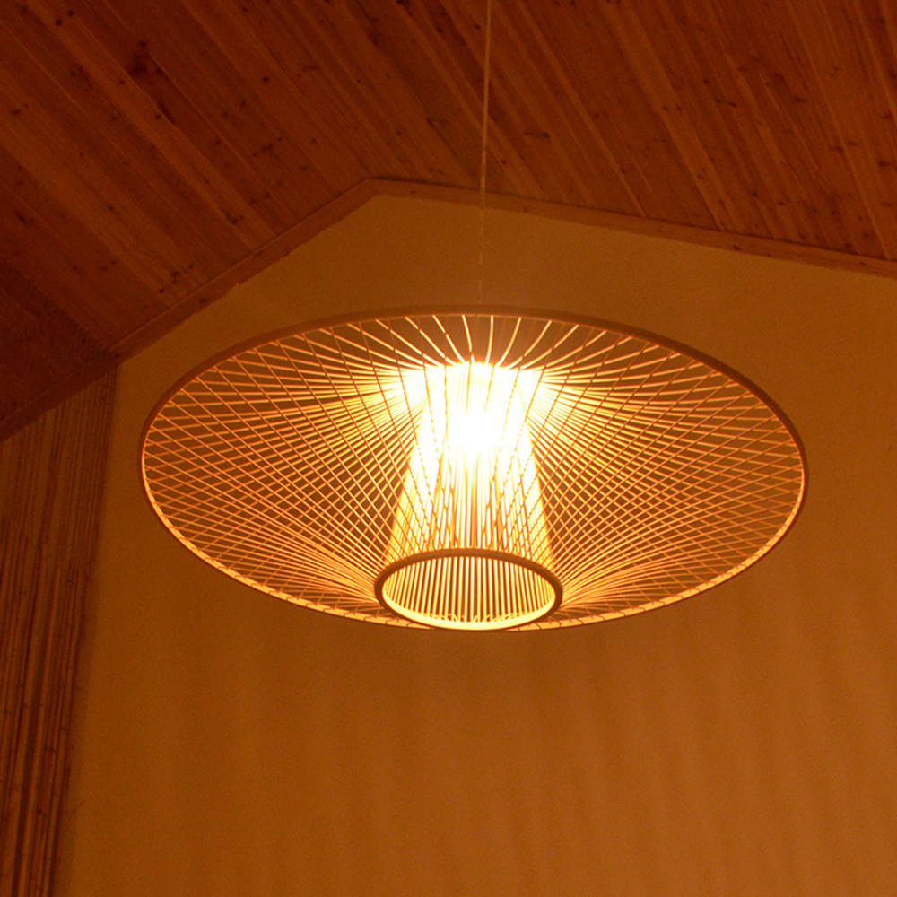 Homestay Bamboo Pendant Light Japanese-style Living Room Hanging Lampshade-Handwovenlamp