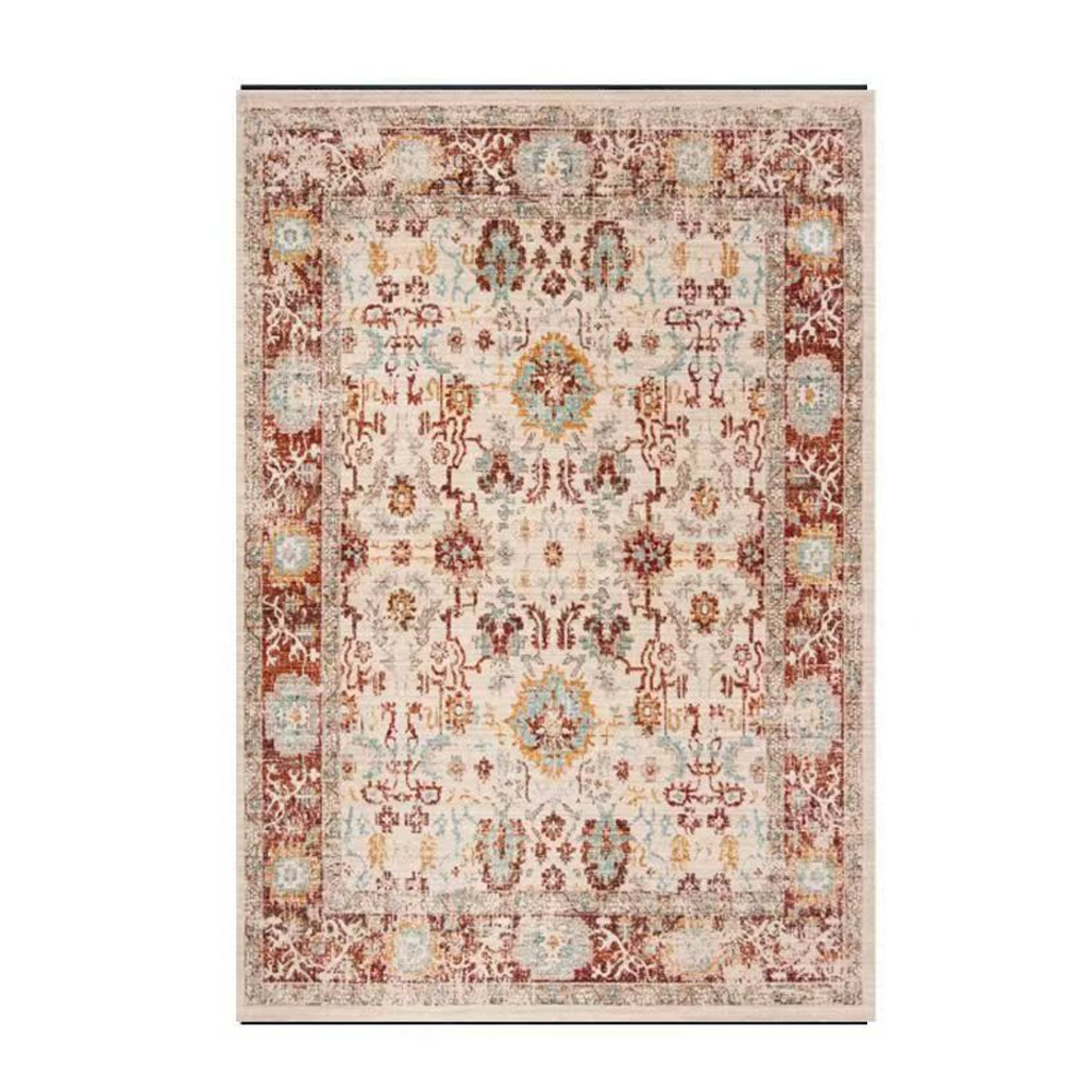 Thickened Imitation Cashmere Carpet Nordic Moroccan Living Room Blanket Ethnic Style American Retro Floor Mat-Handwovenlamp