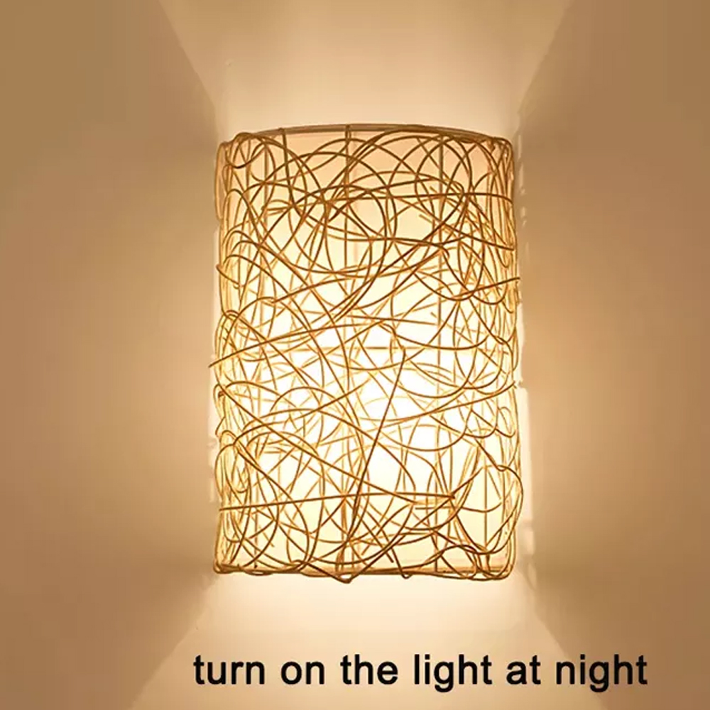 Moroccan Wicker Rattan Wall Pendant Lamps-Handwovenlamp