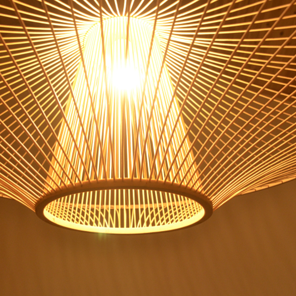 Homestay Bamboo Pendant Light Japanese-style Living Room Hanging Lampshade-Handwovenlamp