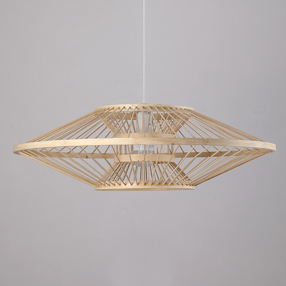Antique Bamboo Lantern Pendant Light Japanese Retro Rattan Bamboo Chandelier-Handwovenlamp