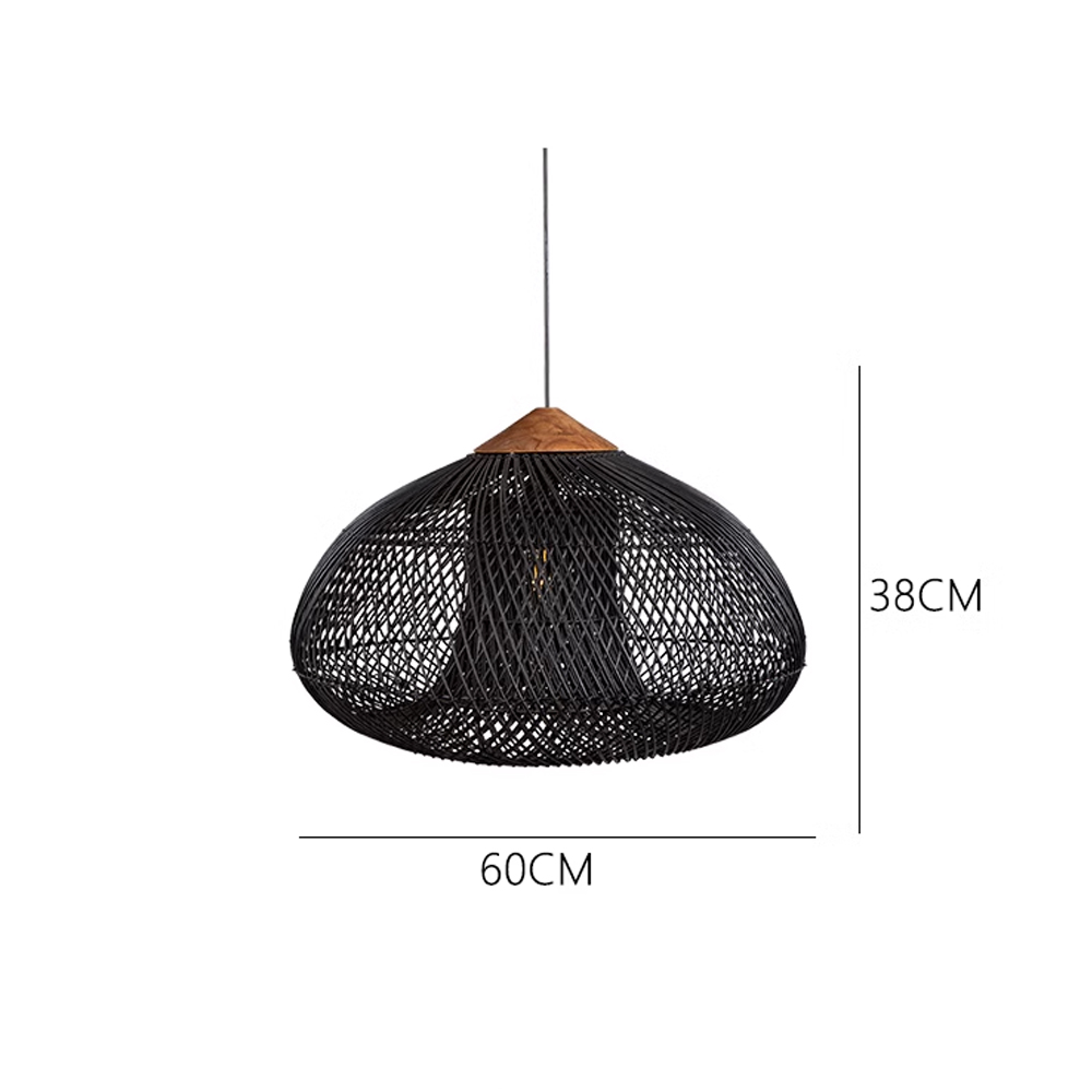 Rattan Pendant Light Wabi Sabi Style Retro Dining Room Chandelier-Handwovenlamp