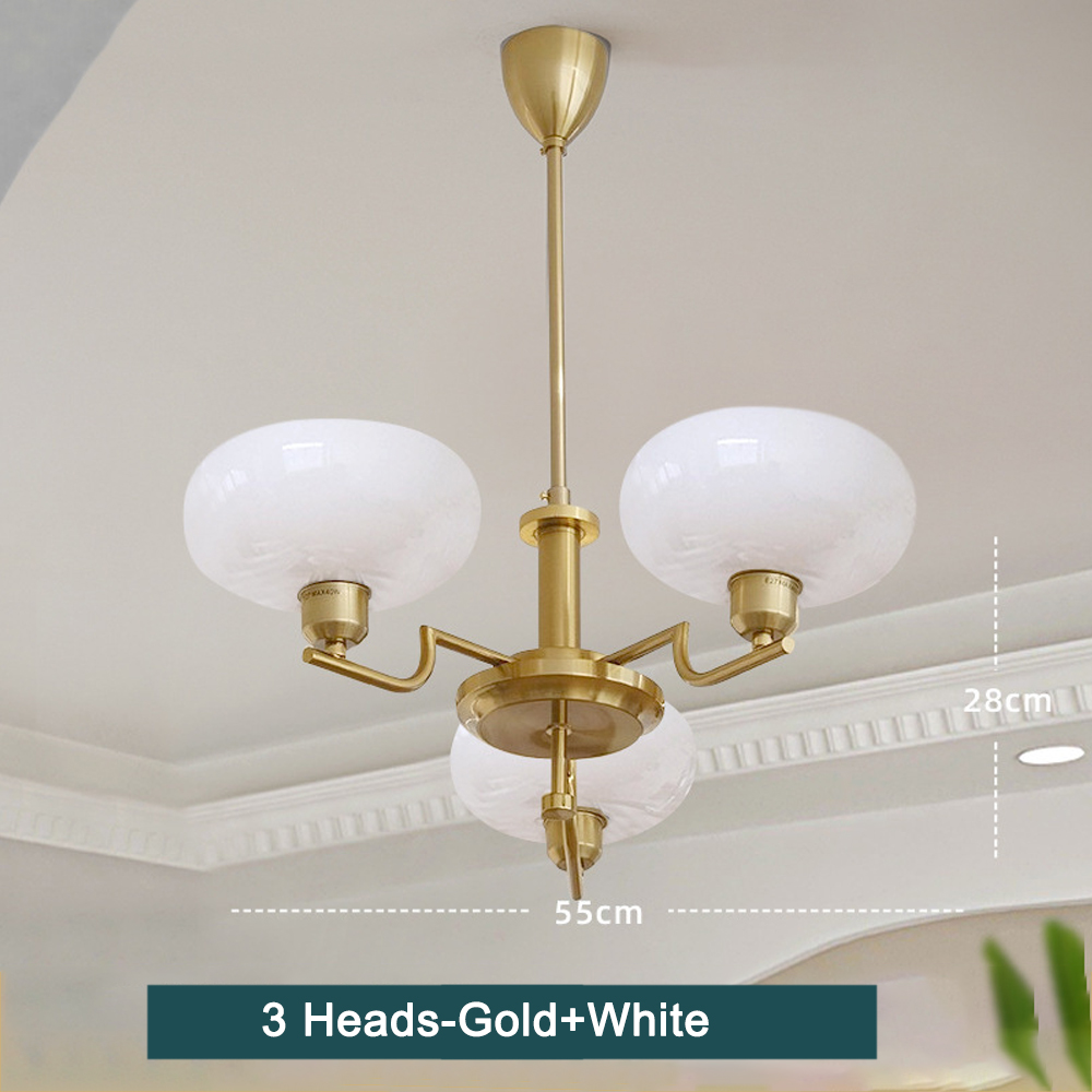 Bauhaus Living Room Milk White Glass Chandelier-Handwovenlamp