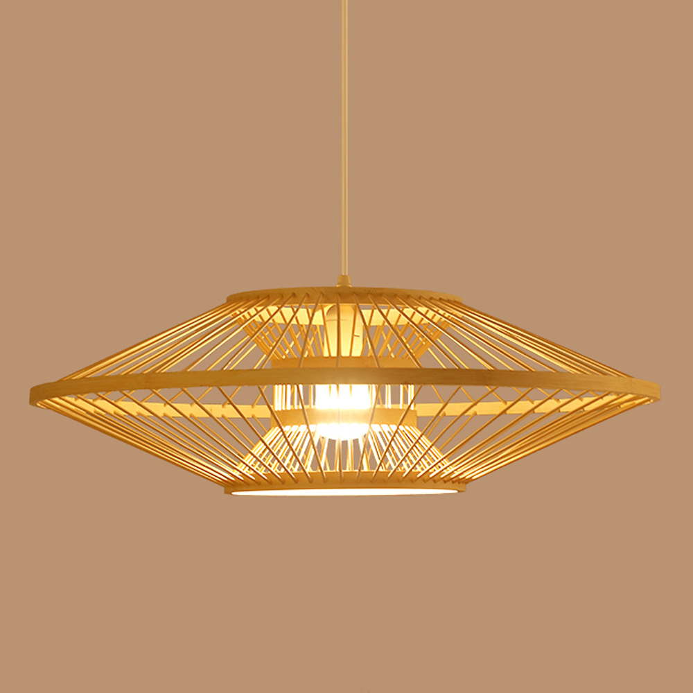 Antique Bamboo Lantern Pendant Light Japanese Retro Rattan Bamboo Chandelier-Handwovenlamp