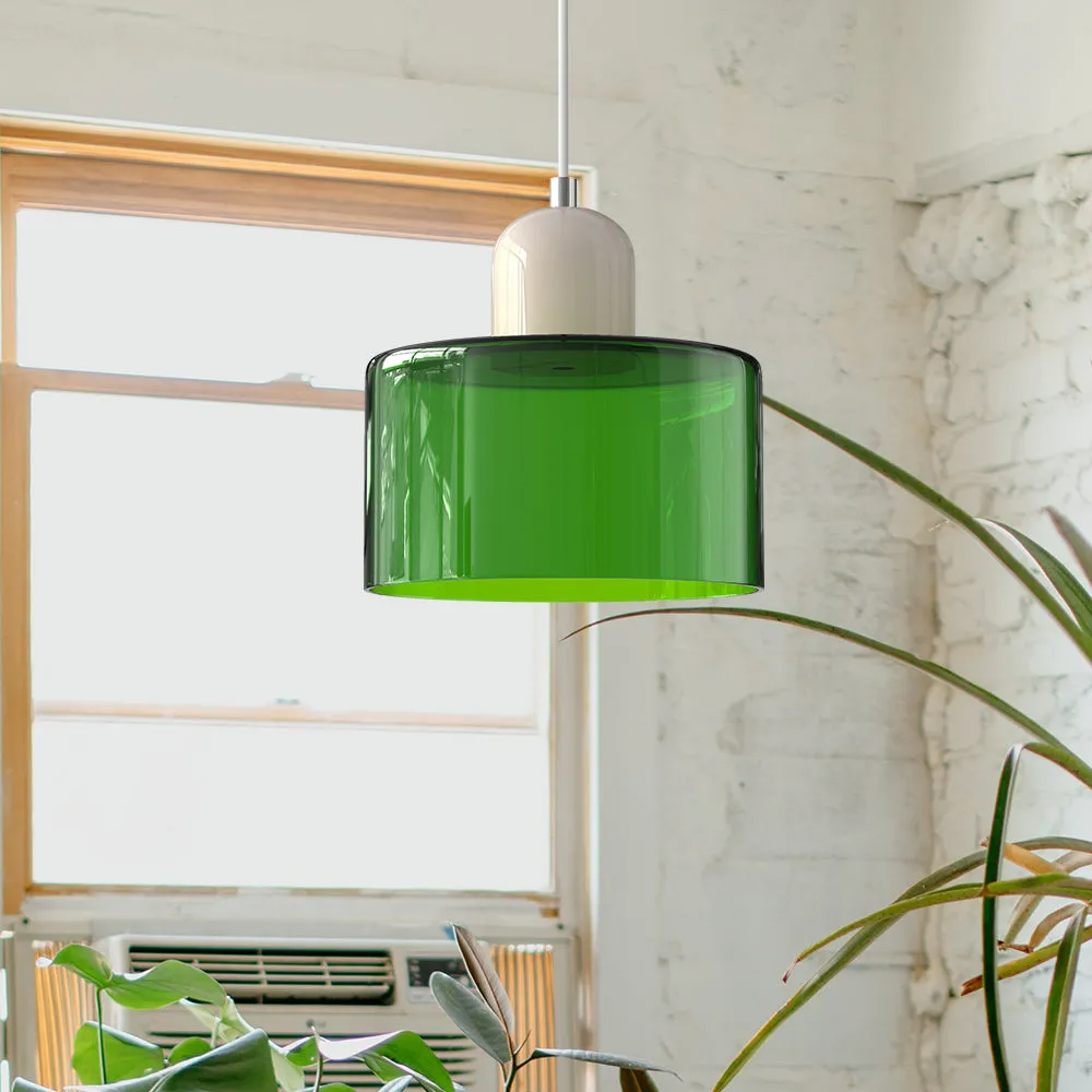 Bauhaus Small Glass Pendant Light For Dining Room and Bedroom-Handwovenlamp