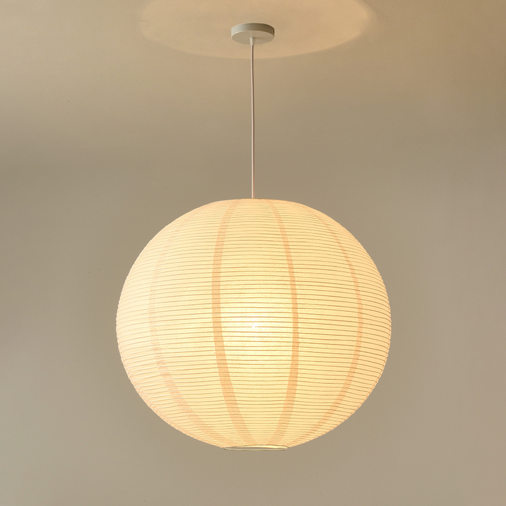 Japanese Simple Wabi-Sabi Ball Chandelier Inspired Paper Hanging Lamp-Handwovenlamp