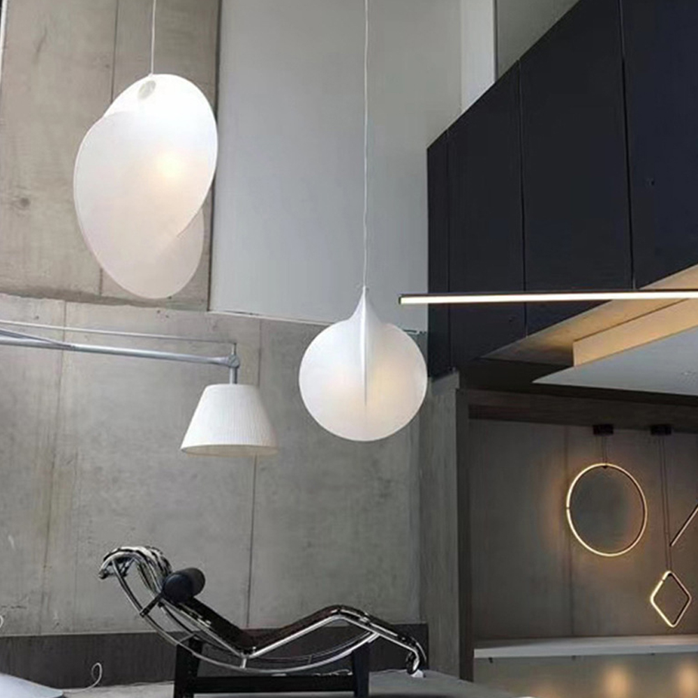 Simple Italian Silk Chandelier Nordic Living Room Bedroom Fabric Pendant Lights-Handwovenlamp