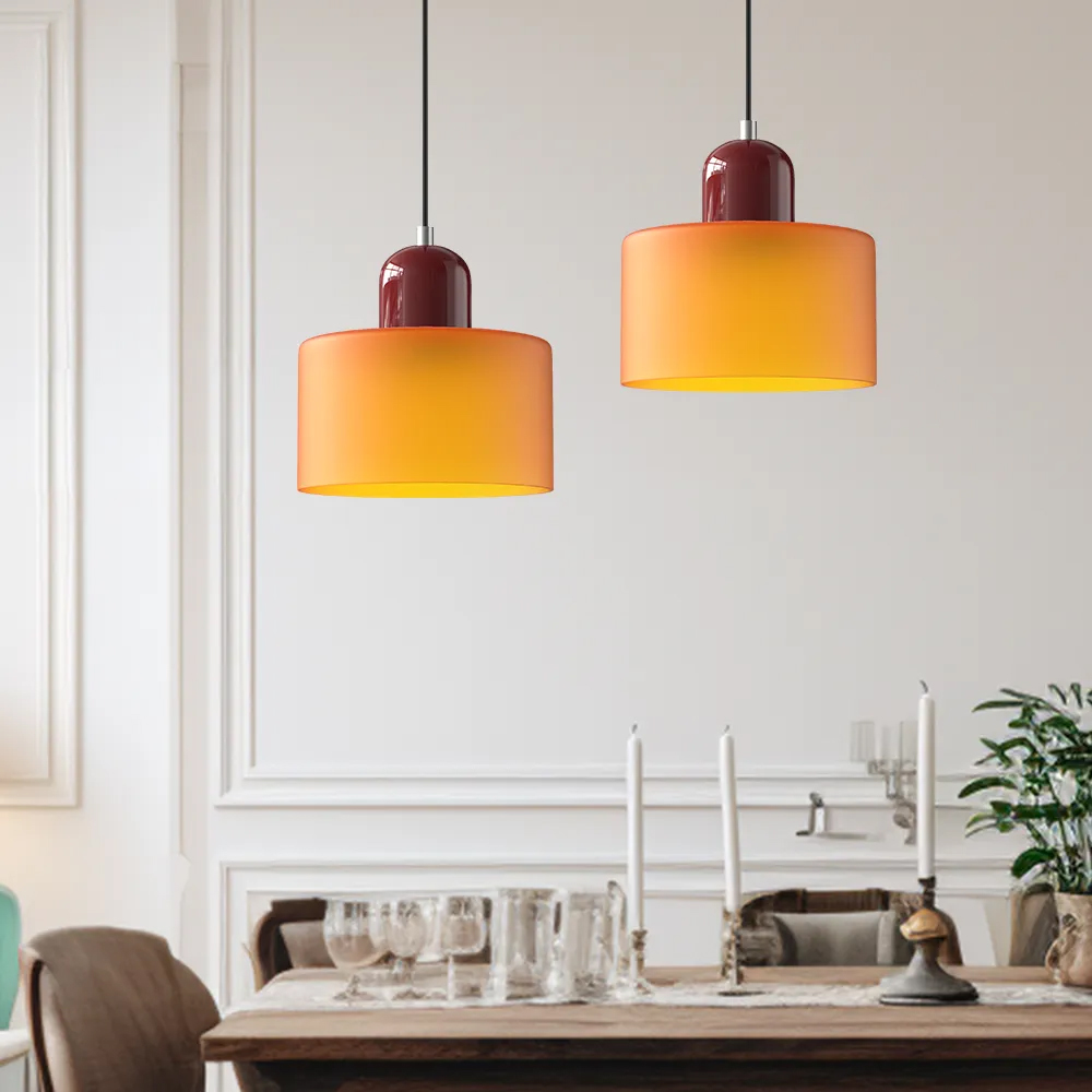 Bauhaus Small Glass Pendant Light For Dining Room and Bedroom-Handwovenlamp