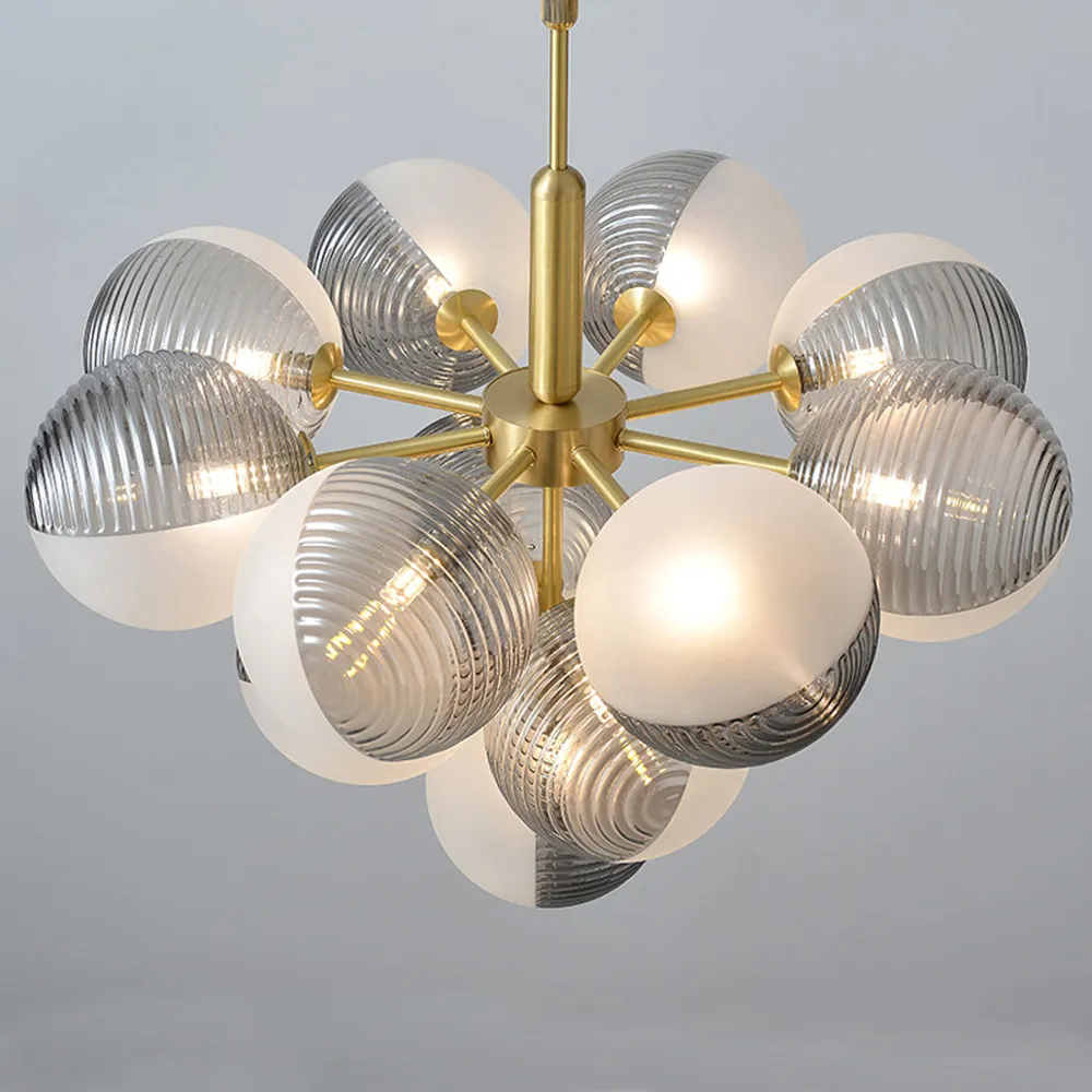 Simple Nordic Glass Bubble Chandelier-Handwovenlamp