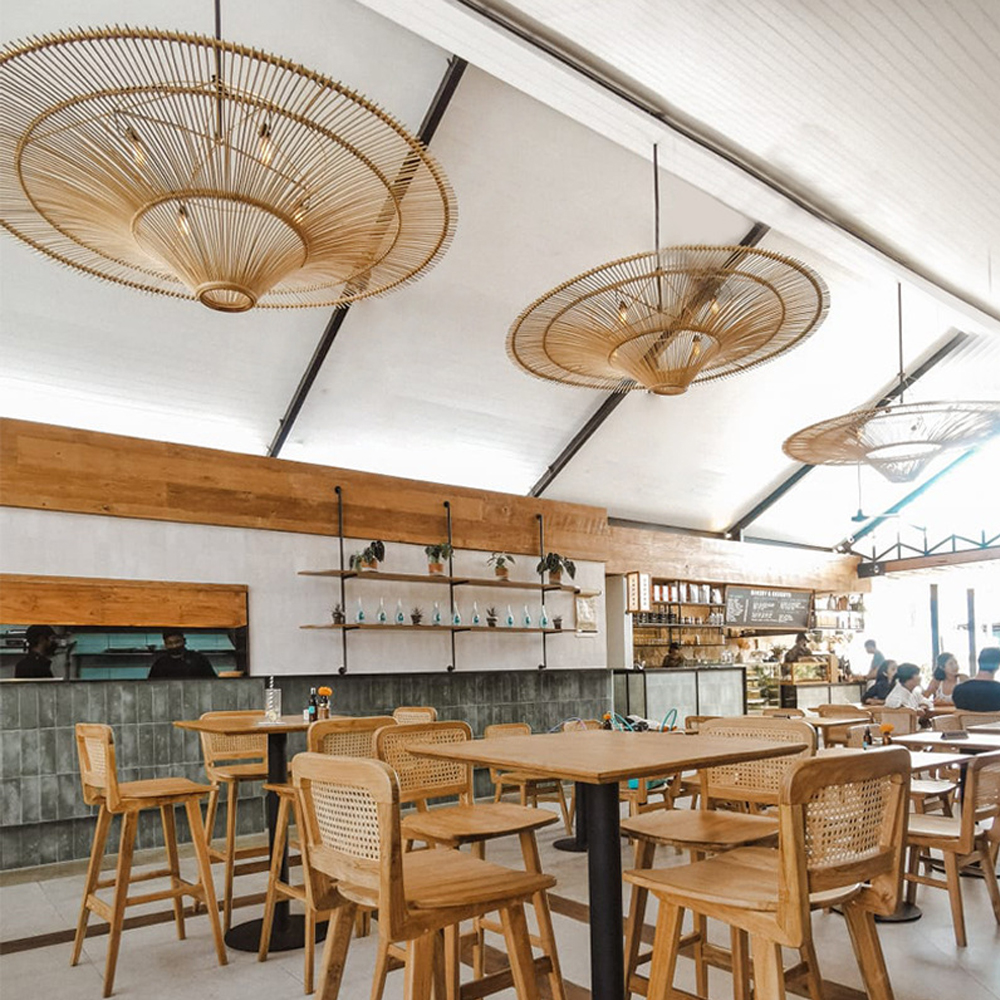 Japanese Handwoven Large Rattan Pendant Light Living Room Chandelier Lobby lighting-Handwovenlamp