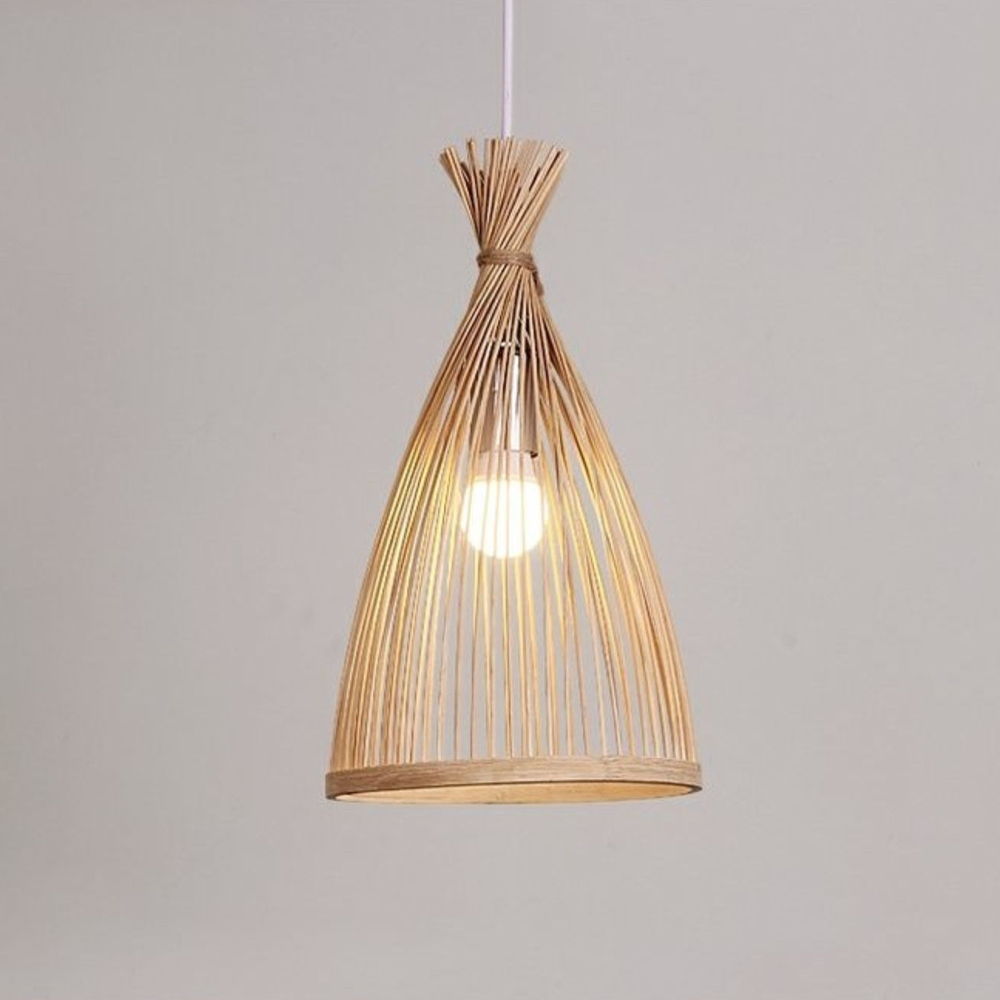 Japanese Bedroom Bamboo Chandelier 3-light Balcony Chandelier-Handwovenlamp