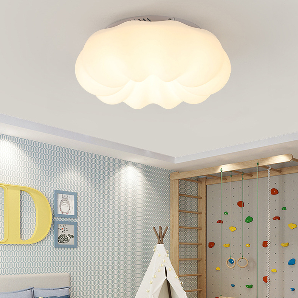 Nordic Cloud Shape Nursery Eye-protecting Chandelier Kid's Bedroom Ceiling Lamp-Handwovenlamp