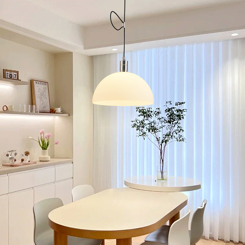 Dining Room Danish Flush Mount Ceiling Light Dome Chandelier Lighting-Handwovenlamp