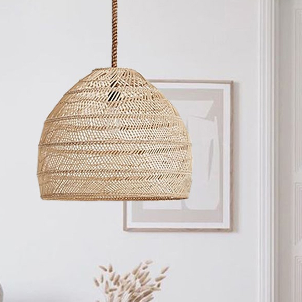 Handemade Rattan  Rope Light Pendant Lampshade For Kitchen Island-Handwovenlamp