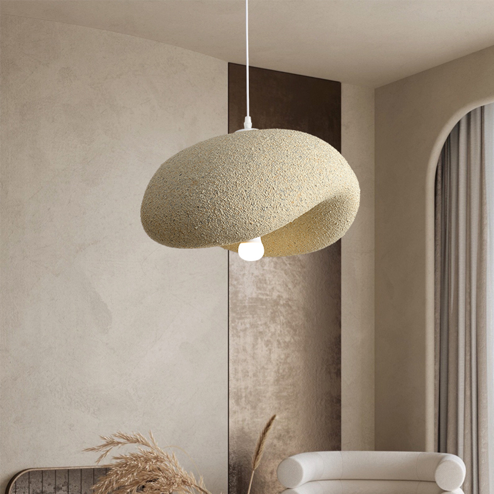 Cream Wabi-sabi Style Chandelier Living Room Restaurant Pendant Light Creative Lighting-Handwovenlamp