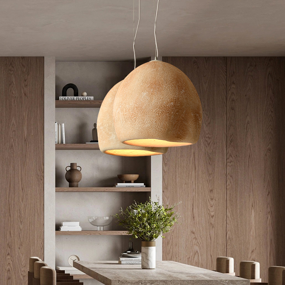 Design Concave Retro Chandelier Japanese B&B Living Room Pendant Lamp-Handwovenlamp